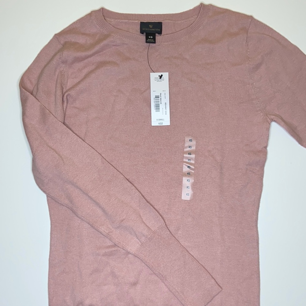 Worthington Long Sleeve Top in Pale Mauve
